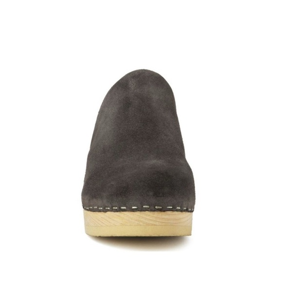 Rag And Co Darcie Clogs Suede Wooden Heel Dark Grey Size 7 Boho Chic Indie Fall - Picture 2 of 15